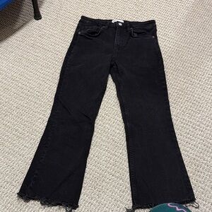 Zara Black Cropped Flare Jeans